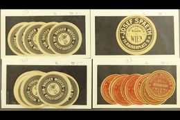 LETTER SEAL LABELS  Early 20th Century Accumulation Of Unused Wien (Vienna) Private Company Circular Letter Seals In Dea - Other & Unclassified