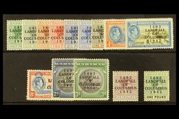 1942  Landfall Of Columbus Set Complete, SG 162/75, Very Fine Mint. (14 Stamps) For More Images, Please Visit Http://www - Sonstige & Ohne Zuordnung