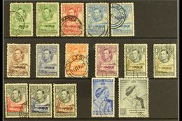 1938-52 USED SETS.  A Stock Card Bearing The 1938-52 KGVI Defins Set With Some Listed Additional Shades & 1948 Royal Sil - Altri & Non Classificati