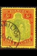 1938-53  5s Pale Green And Red / Yellow, SG 118a, Very Fine Used. For More Images, Please Visit Http://www.sandafayre.co - Bermuda