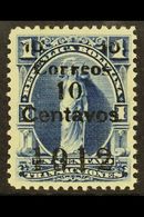 1912  10c On 1c Blue With SURCHARGE IN BLACK, Scott 101d Or SG 129b, Mint. For More Images, Please Visit Http://www.sand - Bolivia