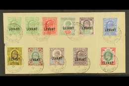 1905 - 1912  Ed VII Set To 1s, SG L1/10, All Mounted On Neat Backing Sheet And Tied By Neat Central British Post Office  - British Levant