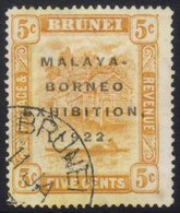 1922 EXHIBITION  5c Orange, Broken "N" SG 55d, Fine Cds Used.  For More Images, Please Visit Http://www.sandafayre.com/i - Brunei (...-1984)