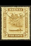 1924-37  5c Chocolate, "5c" Retouch, SG 68a, Fine Cds Used.  For More Images, Please Visit Http://www.sandafayre.com/ite - Brunei (...-1984)