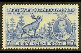 1937  7c Bright Ultramarine, "Caribou", Variety "Re-entry At Right", SG 259b, Very Fine Mint. For More Images, Please Vi - Sonstige & Ohne Zuordnung