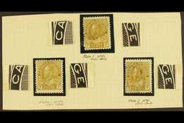 1911-22 MAJOR RE-ENTRIES.  1911-22 7c Yellow-ochre Admiral (SG 209) Three Used Stamps With Different RE-ENTRIES Identifi - Sonstige & Ohne Zuordnung