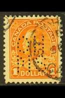 OFFICIAL  1923-31 $1 Brown-orange Punctured "O.H.M.S.", SG O19, Fine Used. For More Images, Please Visit Http://www.sand - Sonstige & Ohne Zuordnung