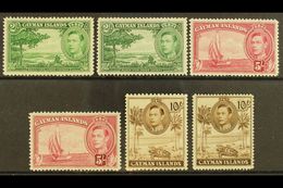 1938-48  Both 2s And 5s Shades, Both 10s Perfs, SG 124/126a, Fine Mint. (6) For More Images, Please Visit Http://www.san - Cayman (Isole)