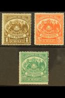 TELEGRAPH STAMPS  1883 1p, 5p & 10p Top Values, Barefoot 4/6, Fine Mint, Fresh. (3 Stamps) For More Images, Please Visit - Chile