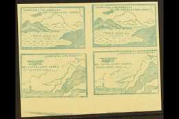 SCADTA  1920 10c Green Top Bottom Marginal Imperf SE-TENANT BLOCK Of 4, Containing Two 'Sea And Mountain' And Two 'Cliff - Colombia