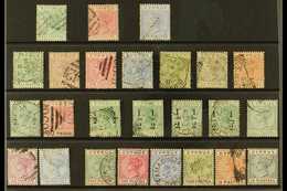 1881-1896 QV USED COLLECTION  Presented On A Stock Card. Includes 1881 CC Wmk ½pi, 1pi & 2pi, 1882-86 Die I CA Wmk Set W - Other & Unclassified