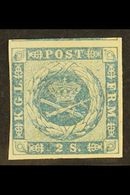 1854-57  2s Blue Dotted Spandrels (SG 7, Michel 3, Facit 3), Never Hinged Mint With Four Good To Large Margins Showing P - Sonstige & Ohne Zuordnung