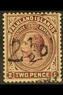 1928  2½d On 2d Purple Brown, SG 115, Mint, Signed Herbert Bloch, Lightly Toned Gum. Seldom Seen Stamp For More Images,  - Falkland