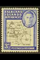 1946-49  3d Thick Map With EXTRA DOT By OVAL Variety, SG G4d, Lightly Hinged Mint. For More Images, Please Visit Http:// - Falkland Islands