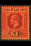 1912-23  £1 Purple And Black / Red Die II, SG 137a, Mint Very Lightly Hinged. Fresh. For More Images, Please Visit Http: - Fidschi-Inseln (...-1970)