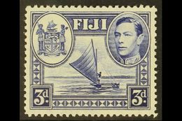 1938  3d Blue With Variety SPUR ON ARMS MEDALLION, SG 257a, Very Fine Mint. Scarce. For More Images, Please Visit Http:/ - Fidschi-Inseln (...-1970)