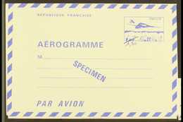 1978  "1.90" On 1.60f Concorde Manuscript Surcharge SPECIMEN Aerogramme Special Printing For Cours D'Instruction (post O - Altri & Non Classificati