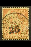 MADAGASCAR  1889 25 On 40c Red On Yellow, SG 3 (Yvert 3), Very Fine Used. For More Images, Please Visit Http://www.sanda - Andere & Zonder Classificatie