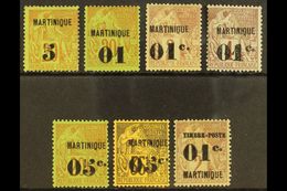 MARTINIQUE  1886-1891 Surcharges All Different Mint Range Including 1886 "5" On 20c, Yvert 1. Fresh! (7 Stamps) For More - Sonstige & Ohne Zuordnung