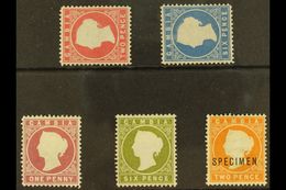 1880-93 UNUSED GROUP  Includes 1880-81 2d And 6d Watermark Sideways, SG 13A And 17A, 1886-93 1d Pale Carmine, And 6d Oli - Gambia (...-1964)