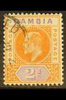 1902-05  KEVII (wmk Crown CA) 2d Orange And Mauve With SLOTTED FRAME Variety, SG Unlisted, Used. For More Images, Please - Gambia (...-1964)