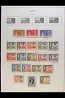 1937-1959 COMPLETE MINT COLLECTION  Presented On A Pair Of Printed Album Pages, A Complete Run From KGVI Coronation To Q - Gambia (...-1964)