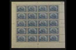 1915-19  2m Deep Blue War Printings 25x17 Perforation Holes (Michel 95 B IIa, SG 94B), Never Hinged Mint COMPLETE SHEET  - Other & Unclassified