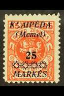 LITHUANIAN OCCUPATION  1923 (middle Feb) 25M On 25c Dark Vermilion-red With "L" In "KLAIPEDA" Mutilated, Mi 137 VI, Neve - Other & Unclassified