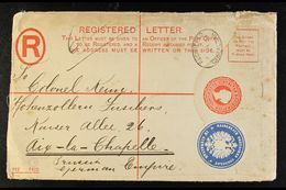 1897 GERMAN CONSULATE COVER.  (9 Jan) 20c Postal Stationery Registered Envelope (H&G 9) Addressed To Germany, Cancelled  - Gibraltar