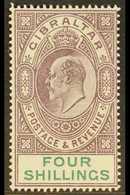 1903  4s Dull Purple And Green, Wmk Crown CA, SG 53, Mint Very Lightly Hinged. Fresh!. For More Images, Please Visit Htt - Gibilterra