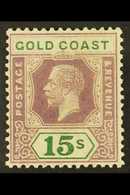 1921-24  15s Dull Purple & Green, Die II, SG 100a, Fine Mint (1 Stamp) For More Images, Please Visit Http://www.sandafay - Goldküste (...-1957)