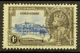 1935  1d Ultramarine & Grey Black "Extra Flagstaff" Variety, SG 113a, Fine Used For More Images, Please Visit Http://www - Gold Coast (...-1957)