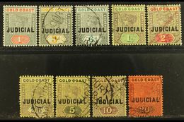 REVENUE STAMPS  JUDICIAL 1899 Set To 20s, Barefoot 1/9, Fine Used. (9 Stamps) For More Images, Please Visit Http://www.s - Costa D'Oro (...-1957)