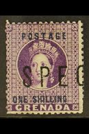 1875  1s Deep Mauve, SG 13, "Spec" ½ Of A Pair Overprinted "Specimen", All Pairs Were Split Before Distribution. For Mor - Grenada (...-1974)