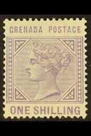 1883  1s Pale Violet, Wmk Crown CA (inverted), SG 36, Very Fine Mint. For More Images, Please Visit Http://www.sandafayr - Grenada (...-1974)