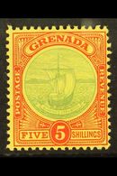 1908-11  5s Green And Red On Yellow Badge, SG 88, Fine Mint.  For More Images, Please Visit Http://www.sandafayre.com/it - Grenada (...-1974)