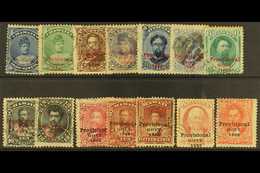 1893  "Provisional GOVT." Overprints, Incl. Red Ovpts From 1c Blue To 10c Black & 12c Black, Black Ovpts 2c Rose, 10c Re - Hawaï