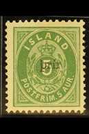 1897  3(a) On 5a Green, Perf.12¾, Type I Overprint With "prir" Only, Mi 19BI, SG 40, Facit 36, Mint. For More Images, Pl - Sonstige & Ohne Zuordnung