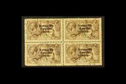 1927-28  2s.6d Chocolate Brown Seahorse, Wide Date SG 86, A Scarce Block Of Four Cds Used, Lower Left Corner Crease And  - Altri & Non Classificati