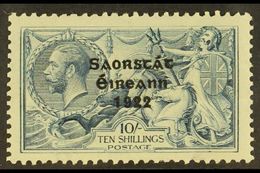 1928 WIDE DATE  10s Dull Grey Blue Seahorse, SG 88, From The Broken "S" Plate (Hib. T74d), Very Fine Mint.  For More Ima - Other & Unclassified
