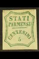 PARMA  1859 5c Blue Green, Provisional Govt, Sass 12, Fine Mint No Gum. A Little Light Soling At Top But A Scarce Stamp. - Ohne Zuordnung