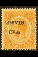 1917 (MAR)  1½d Orange War Stamp With "OVERPRINT INVERTED" Variety, SG 74, Fine Mint, Ex Napier Collection. For More Ima - Giamaica (...-1961)