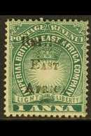 1895  1a Blue Green, Handstamped British East Africa, Variety "ANL (broken D)", SG 34b, Very Fine Mint No Gum. Extremely - Vide