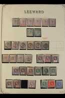 1891-1954  MINT & USED COLLECTION On Old, Printed Album Pages, Includes 1890 Mint To 7d (1s & 5s Fiscally Used), 1897 Di - Leeward  Islands