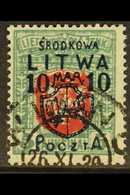 CENTRAL LITHUANIA - POLISH OCCUPATION  1920 10M On 5A Red And Grey Green, Mi 13, Superb Used. Well Centred With Neat Cen - Lithuania