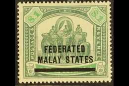 FEDERATED MALAY STATES  1900 $1 Green And Pale Green, Elephants, SG 11, Very Fine Mint. For More Images, Please Visit Ht - Sonstige & Ohne Zuordnung