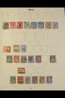 1885-1935  A Most Useful Mint And Fine Used Range On Old Imperial Album Printed Pages, Incl. 1885-90 Set Used, 189901901 - Malta (...-1964)