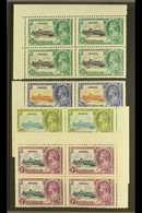 1935  Silver Jubilee Complete Set, SG 210/213, As Never Hinged Mint BLOCKS OF FOUR, Some Gum Discoloration, But The ½d S - Malta (...-1964)