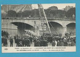 CPA Catastrophe Autobus Seine Accident 1911 Pont De L'Archevéché PARIS Ed. E.L.D - Andere & Zonder Classificatie