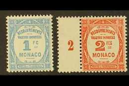 POSTAGE DUES  1932 1f Pale Blue & 2f Red, Yvert 27/8, Fine Mint (2 Stamps). For More Images, Please Visit Http://www.san - Altri & Non Classificati